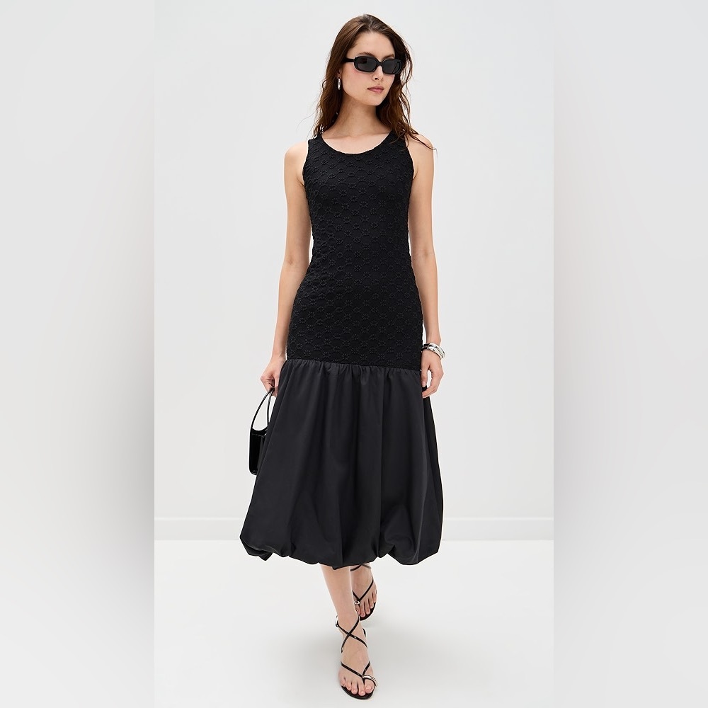 Bardot Melody Lace Poplin Maxi Dress, spring dress, black dress